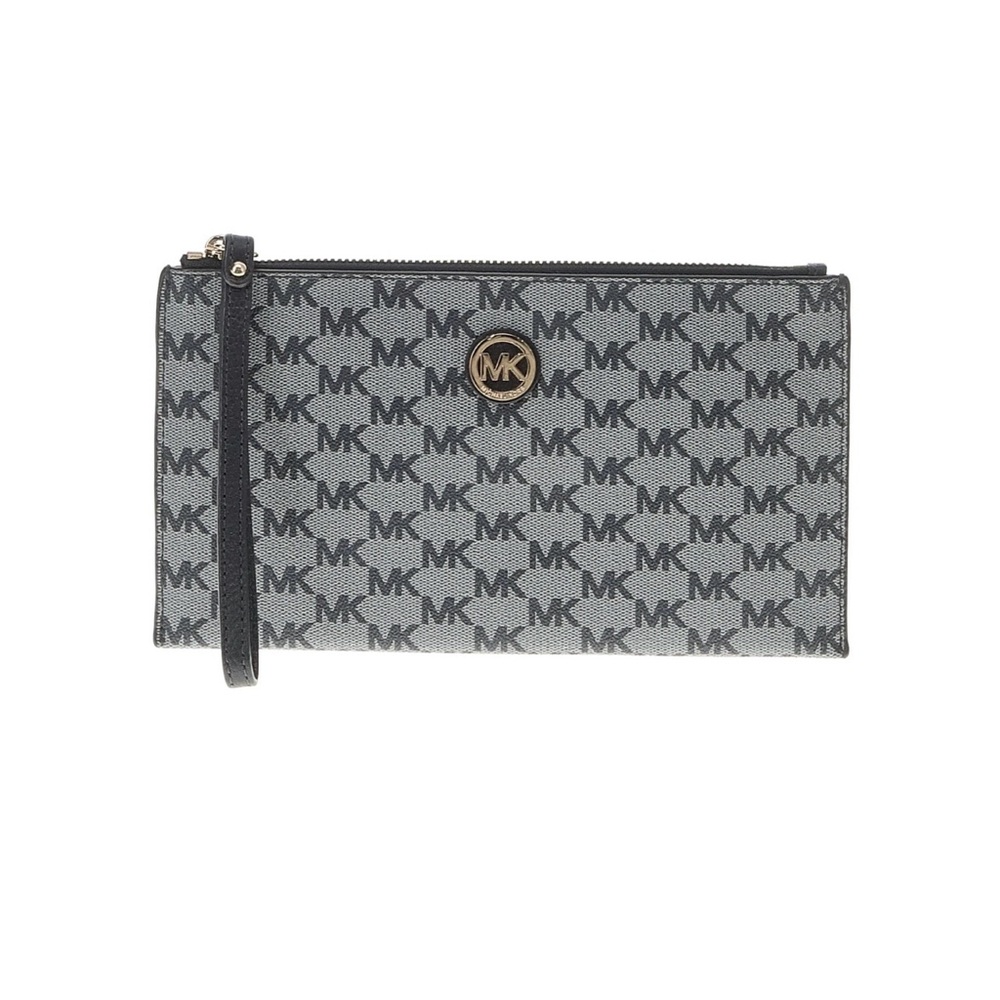 Michael Kors Black and Gray Monogram Clutch